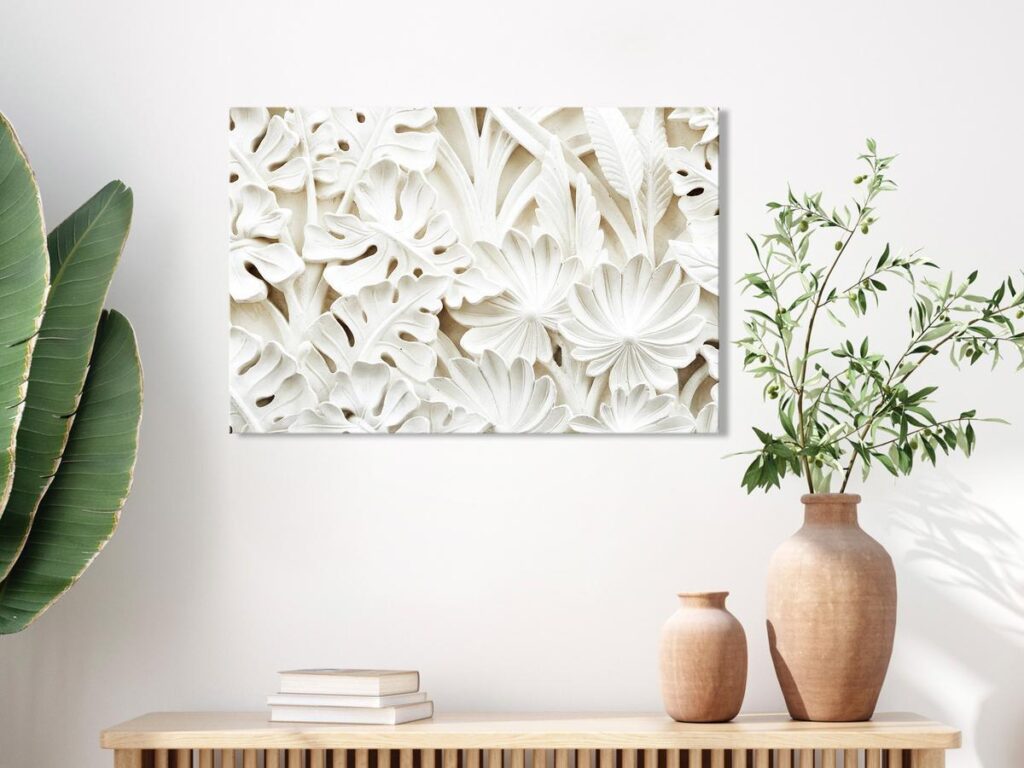 Schilderij - Ceramic Leaves (1 Part) Wide