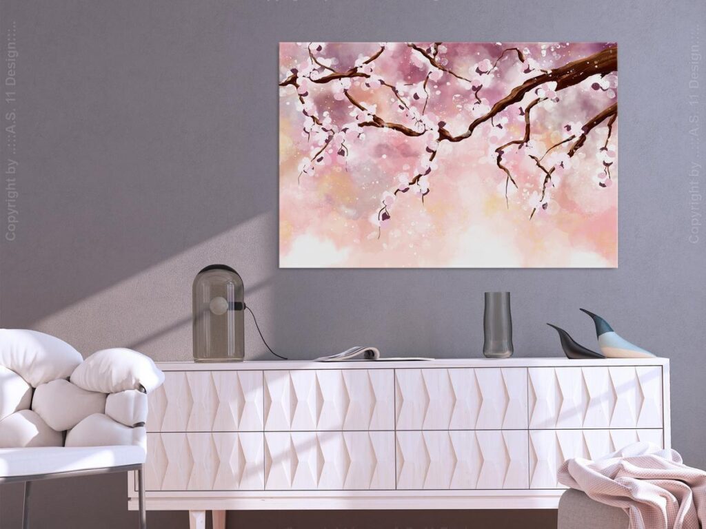 Schilderij - Cherry Blossoms (1 Part) Wide