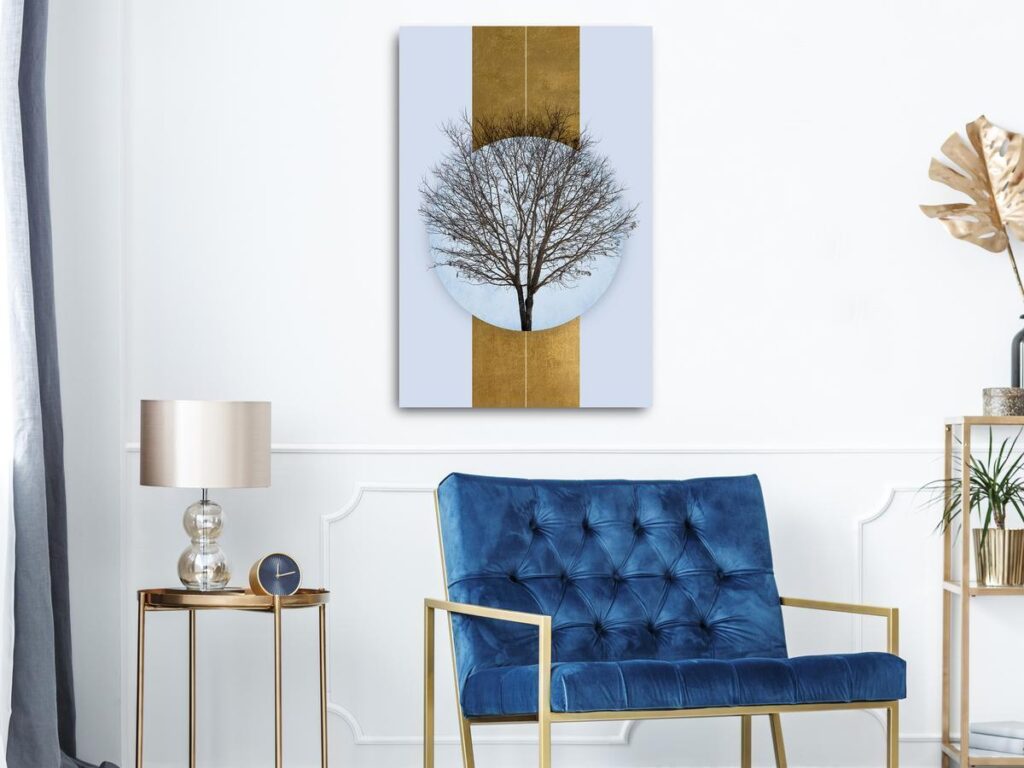 Schilderij - Circle of Nature (1-part) - Tree Branches in Round Composition