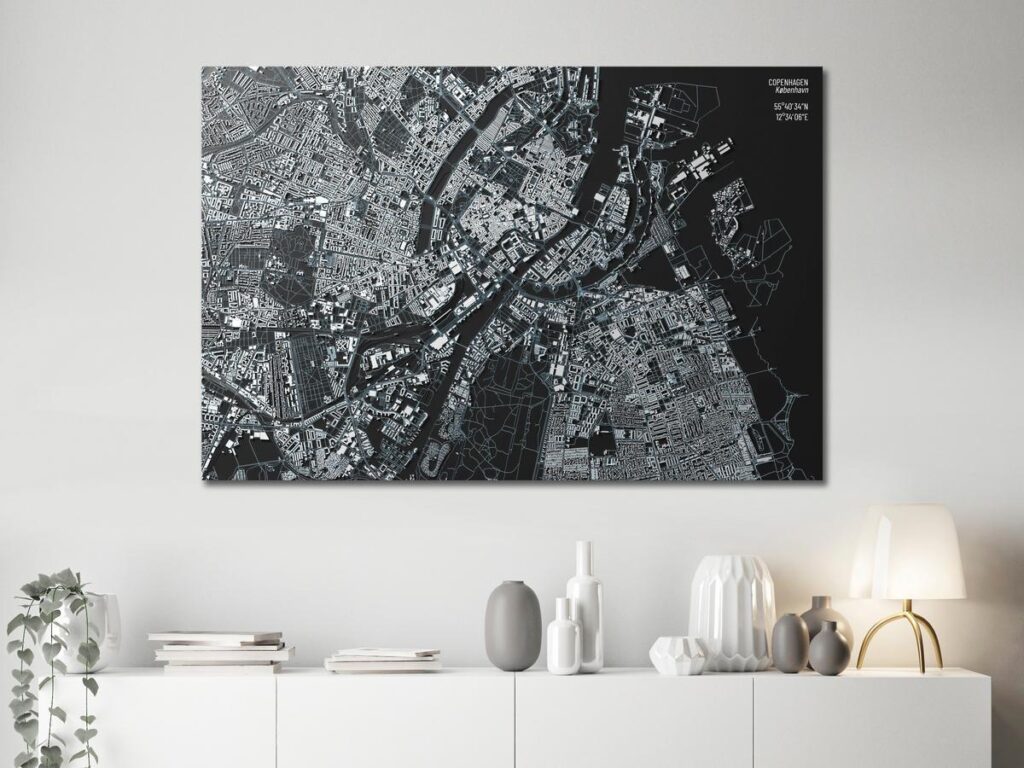 Schilderij - Close up of Copenhagen (1 Part) Wide