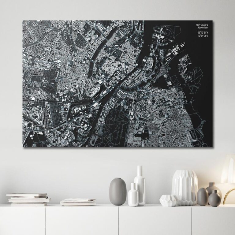 Schilderij - Close up of Copenhagen (1 Part) Wide