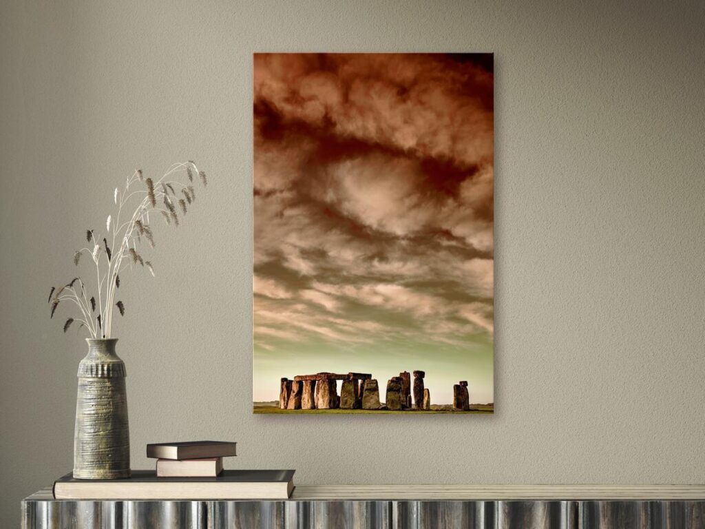 Schilderij - Clouds Over Stonehenge (1 Part) Vertical