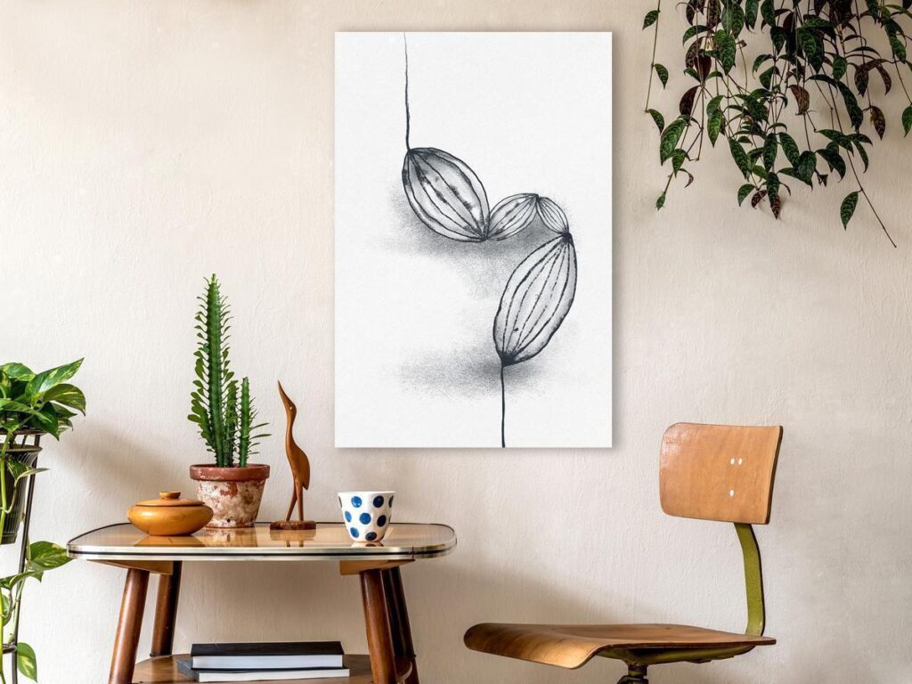 Schilderij - Cocoa Beans (1 Part) Vertical
