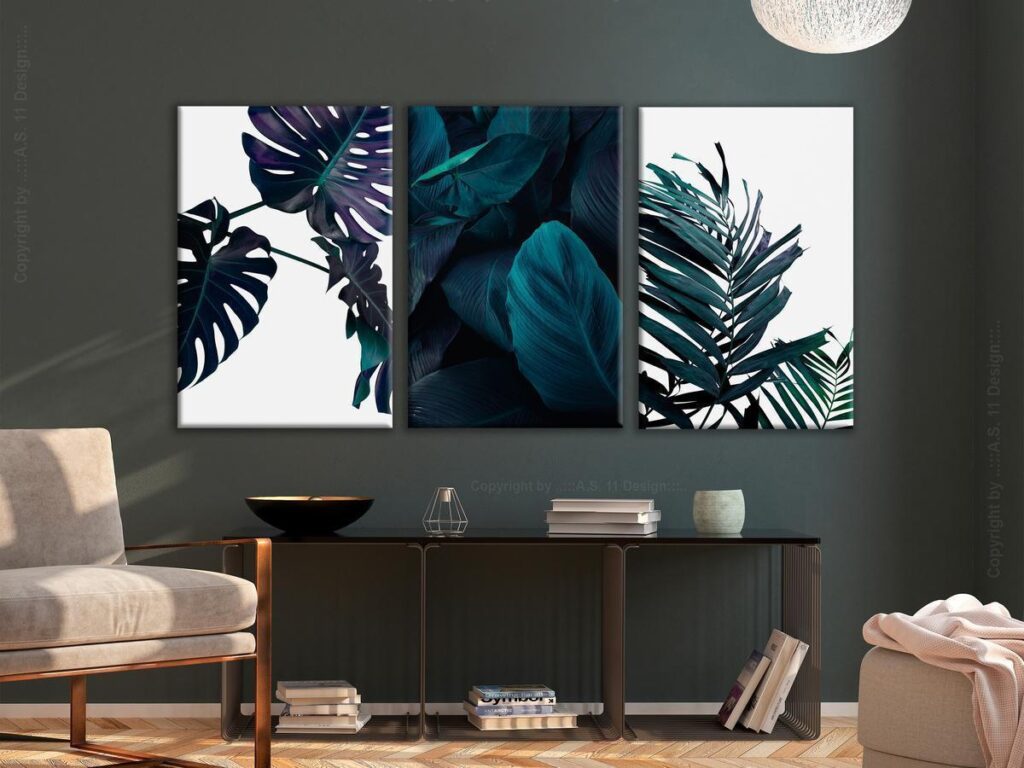 Schilderij - Cold Leaves (3 Parts) - Afbeelding 2