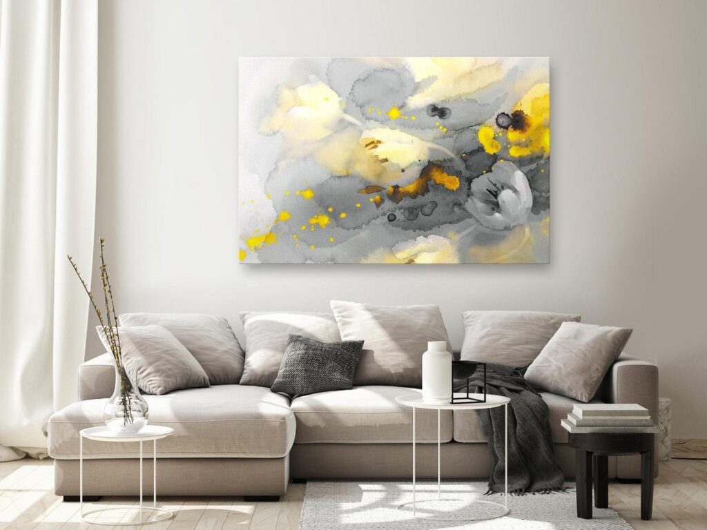 Schilderij - Colorful Storm of Flowers (1 Part) Wide
