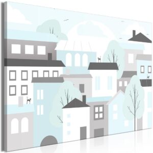 Schilderij - Colorful Town (1 Part) Wide