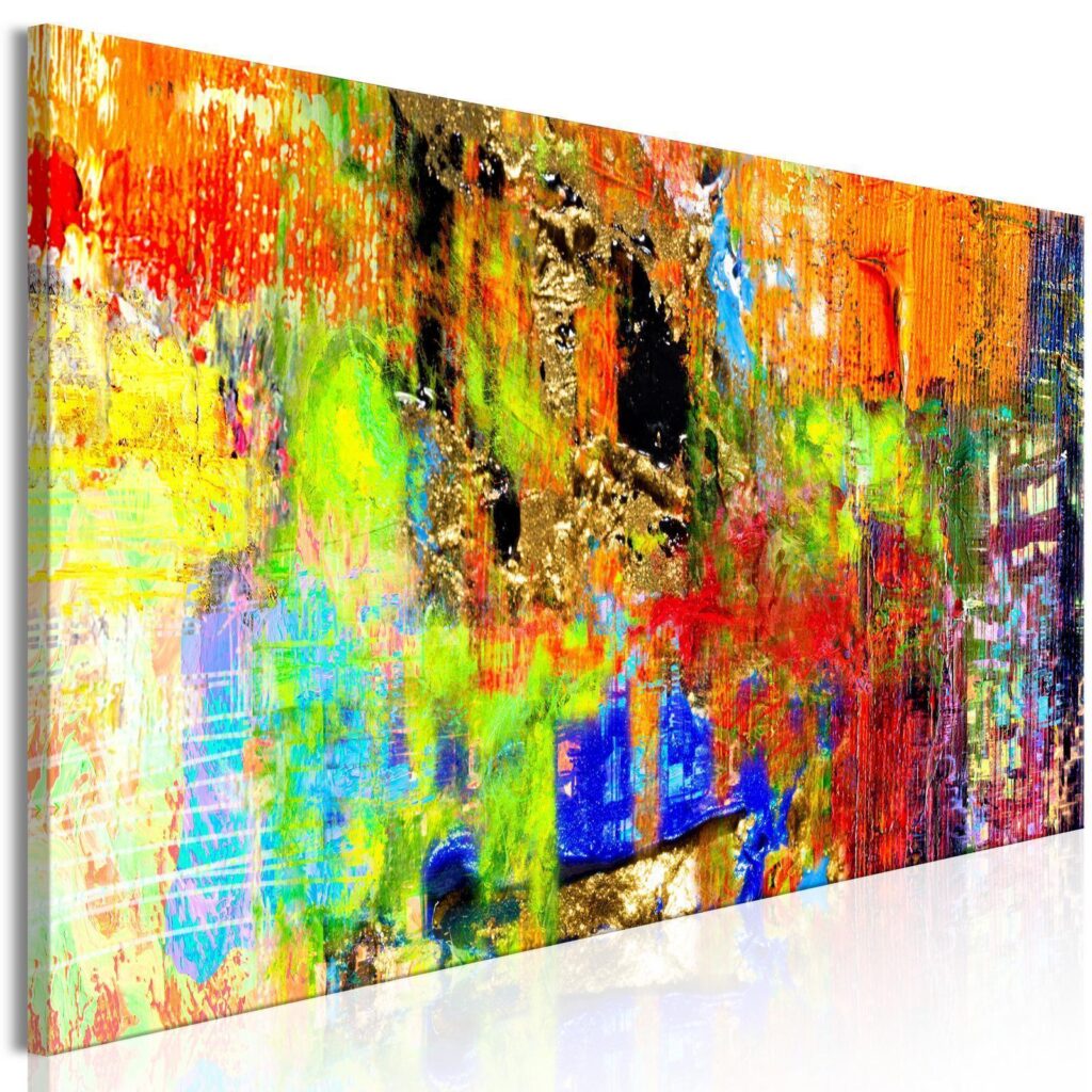 Schilderij - Colourful Abstraction (1 Part) Narrow