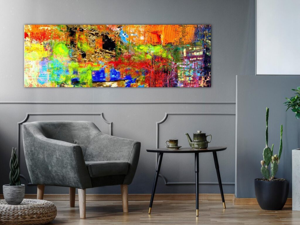 Schilderij - Colourful Abstraction (1 Part) Narrow - Afbeelding 2