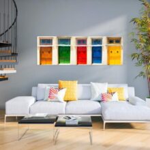 Schilderij - Colourful Doors
