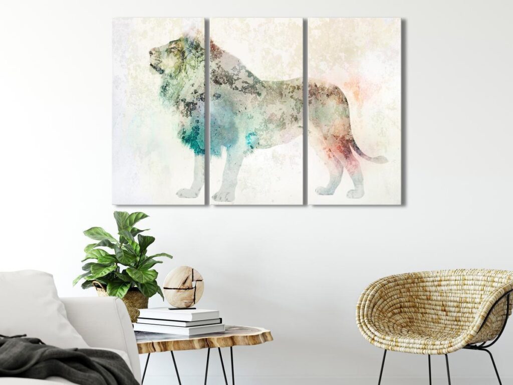 Schilderij - Colourful King (3 Parts) - Afbeelding 2