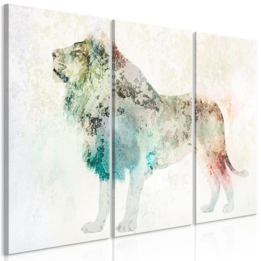 Schilderij - Colourful King (3 Parts)