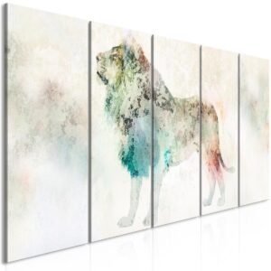Schilderij - Colourful King (5 Parts) Narrow
