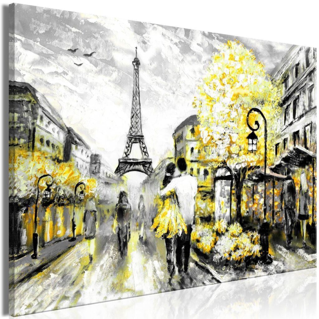 Schilderij - Colourful Rendez-Vous (1 Part) Wide Yellow