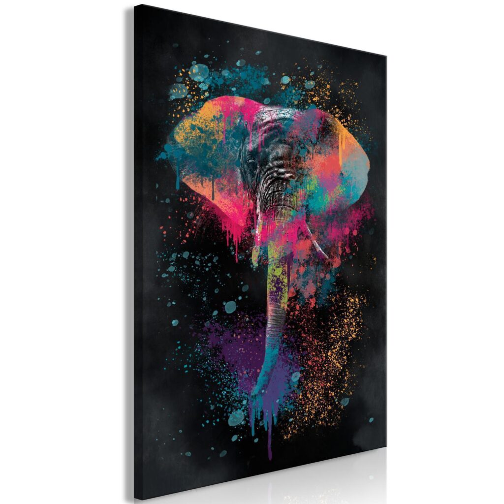 Schilderij - Colourful Safari (1 Part) Vertical - Afbeelding 2