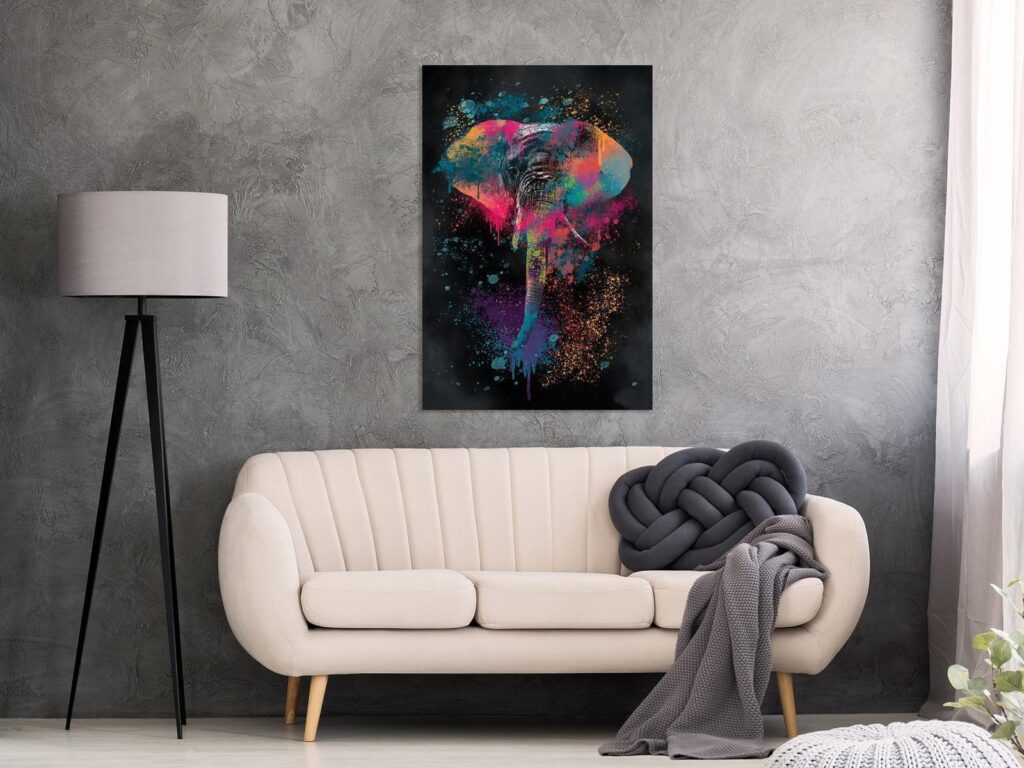 Schilderij - Colourful Safari (1 Part) Vertical