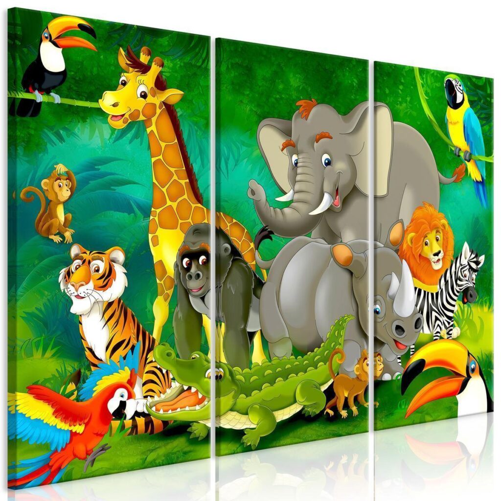 Schilderij - Colourful Safari (3 Parts) - Afbeelding 2