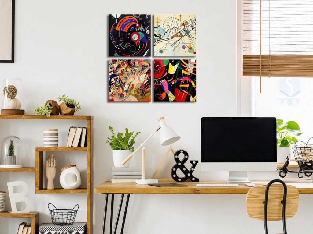 Schilderij - Colours Dance (4 Parts)