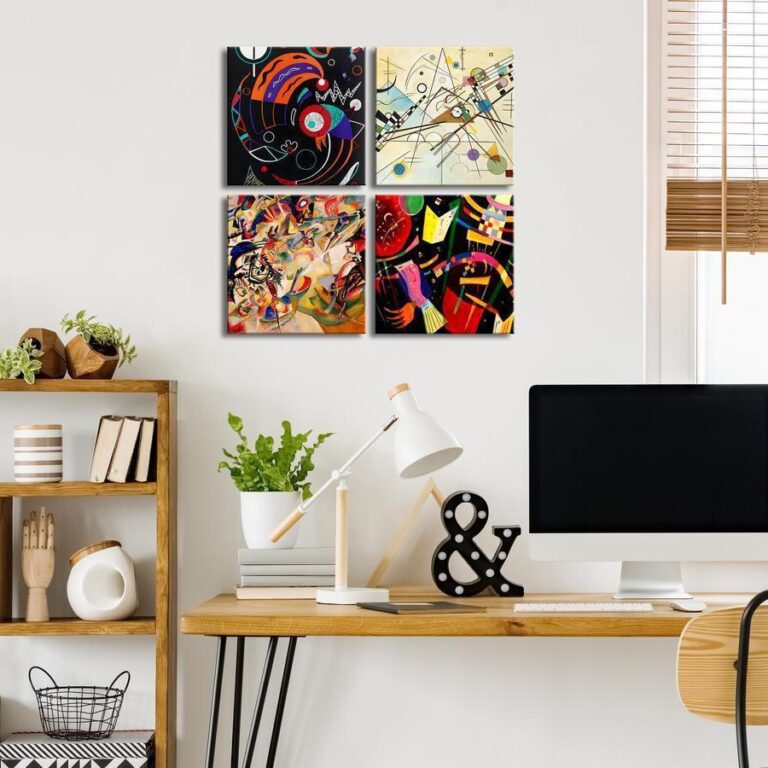 Schilderij - Colours Dance (4 Parts)