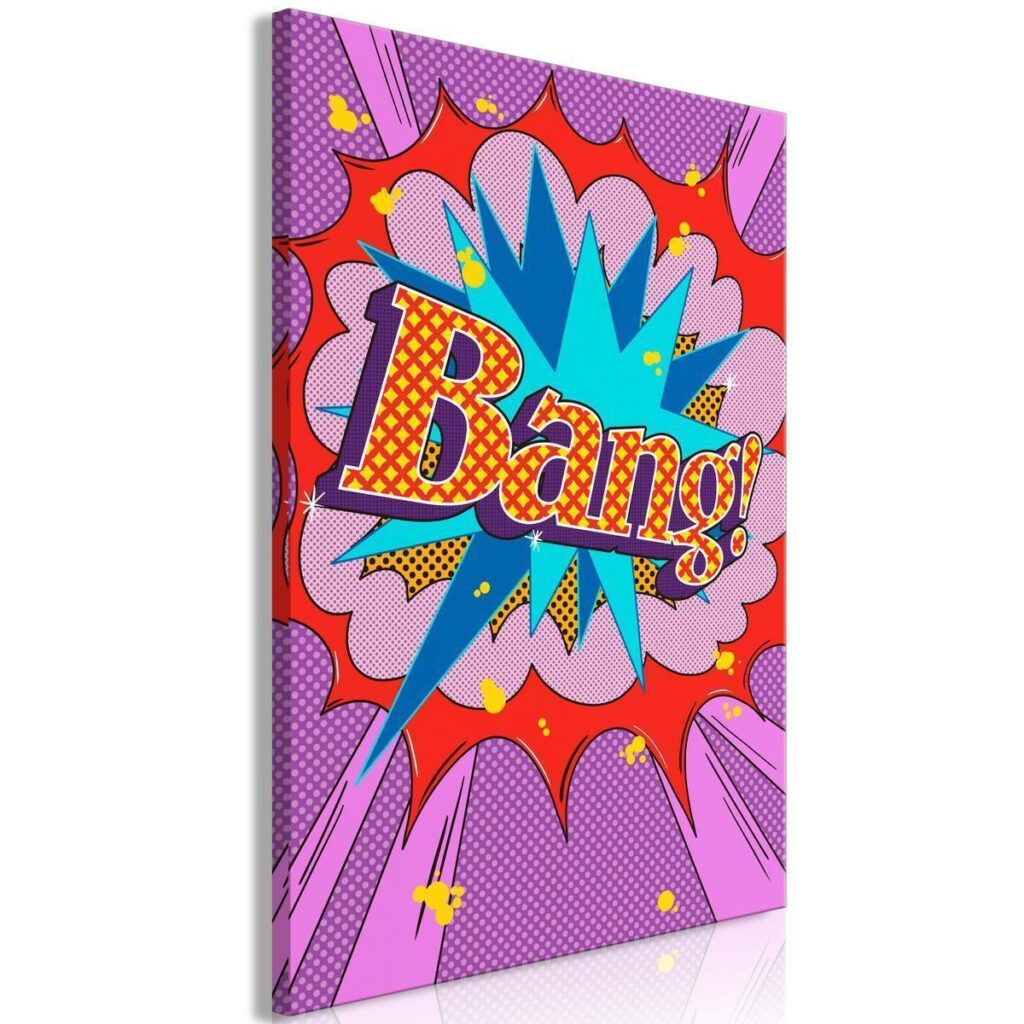 Schilderij - Comic Street Art (1-part) - Colorful Text on Vibrant Background - Afbeelding 2