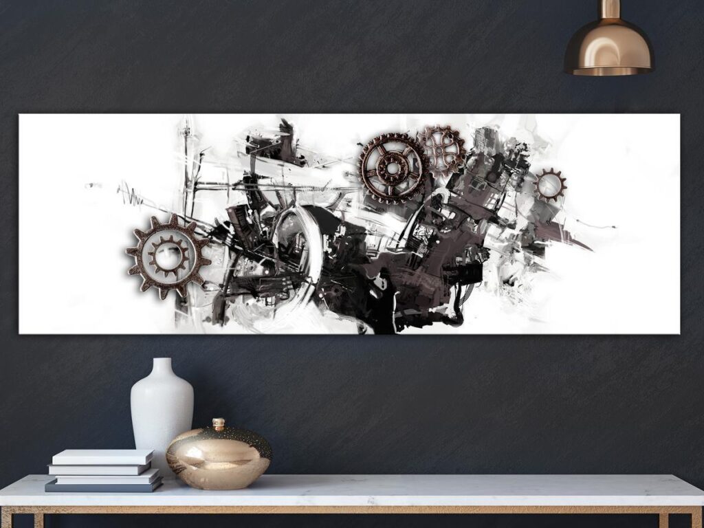 Schilderij - Complicated Machine (1 Part) Narrow - Afbeelding 2
