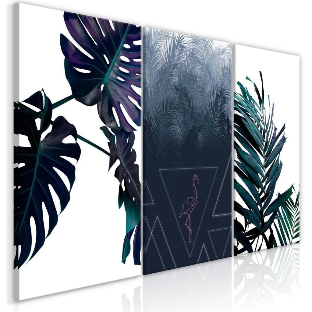 Schilderij - Cool Leaves (3 Parts)