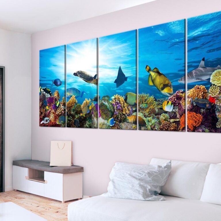 Schilderij - Coral Reef (5 Parts) Narrow