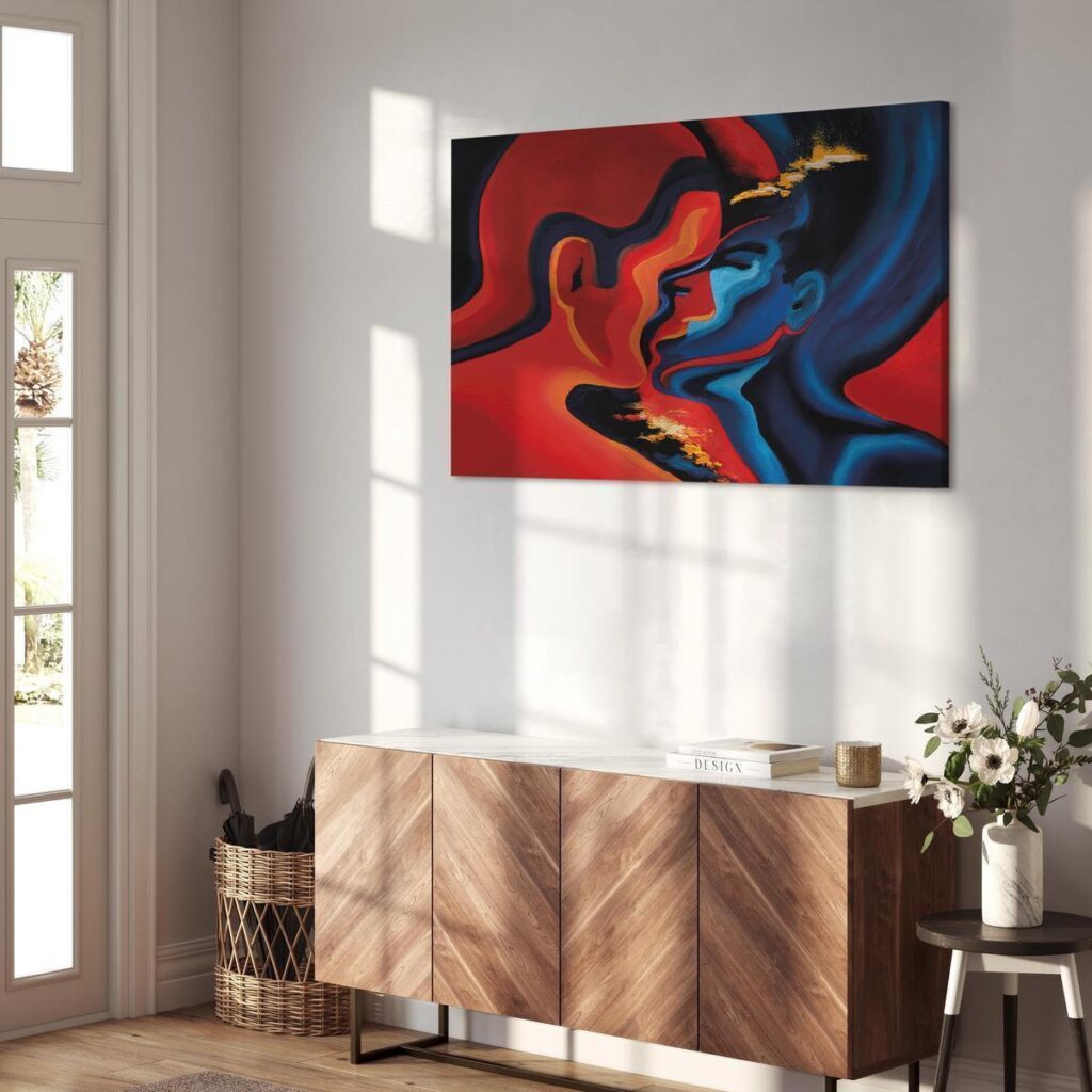Schilderij - Cosmic Kiss - Afbeelding 5