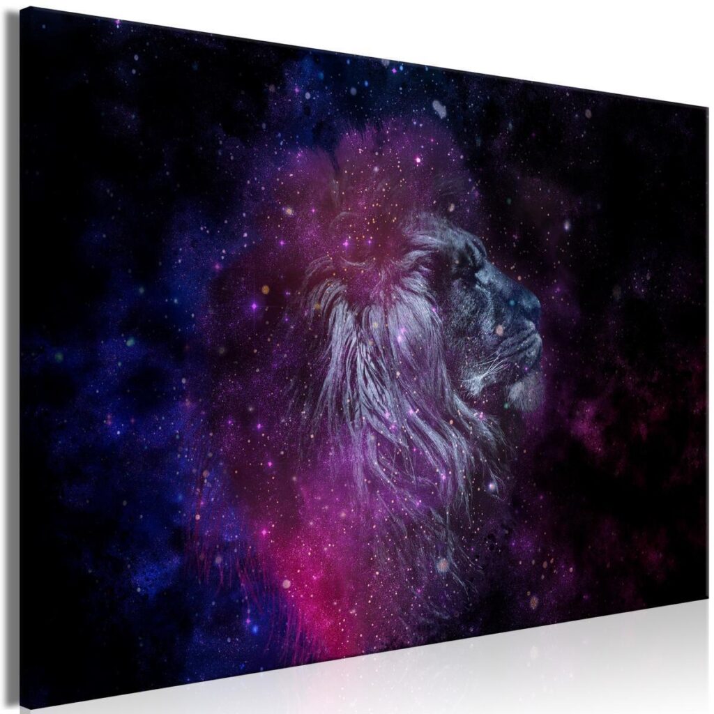Schilderij - Cosmic Lion (1 Part) Wide - Afbeelding 2