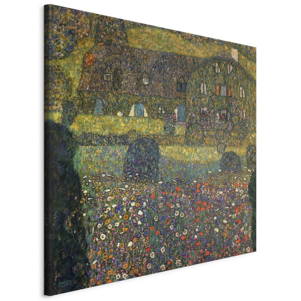 Schilderij - Country House on the Attersee Lake