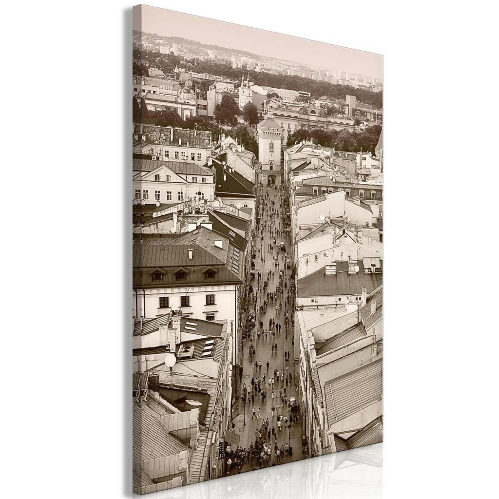 Schilderij - Cracow: Florianska Street (1 Part) Vertical - Afbeelding 2