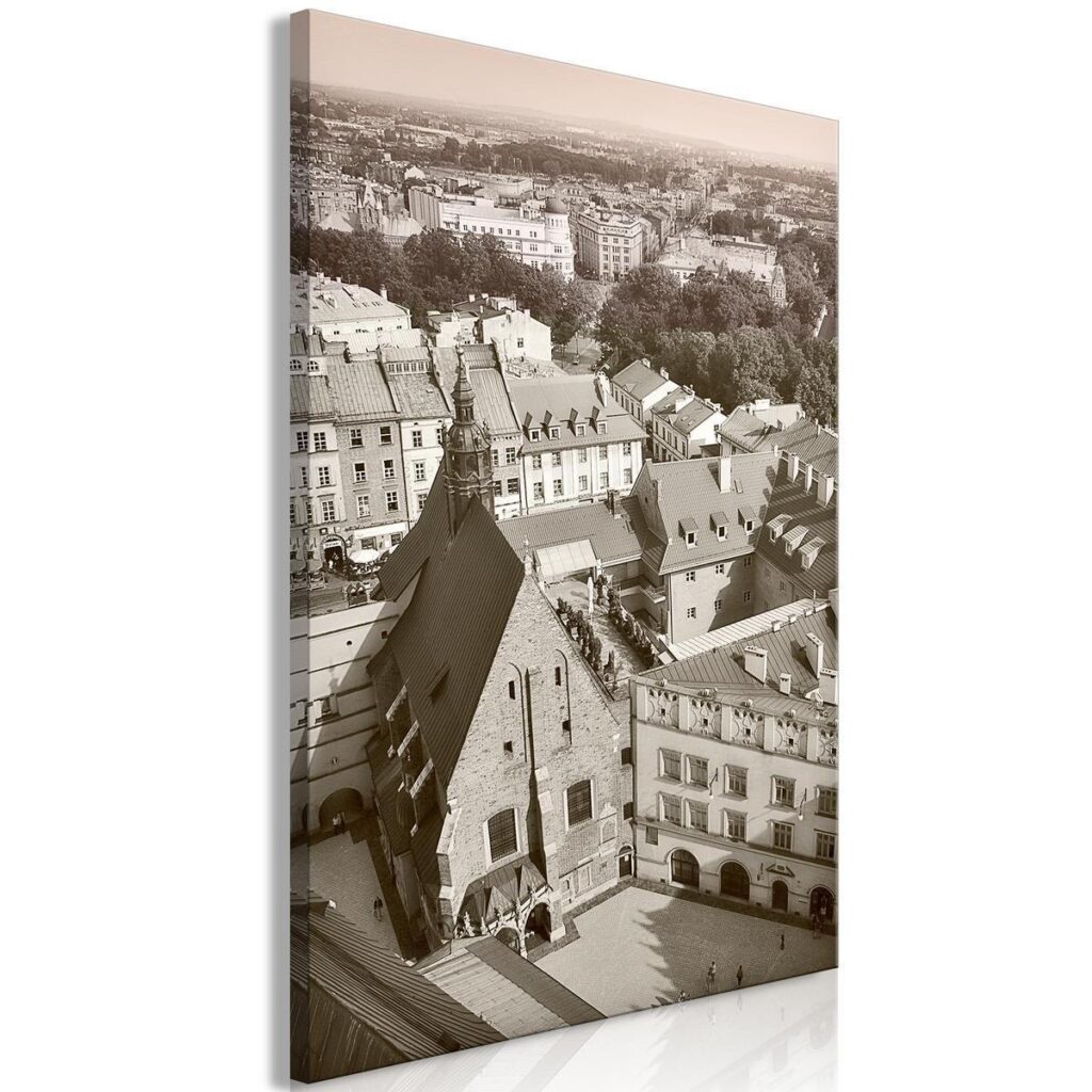 Schilderij - Cracow: Old City (1 Part) Vertical - Afbeelding 2
