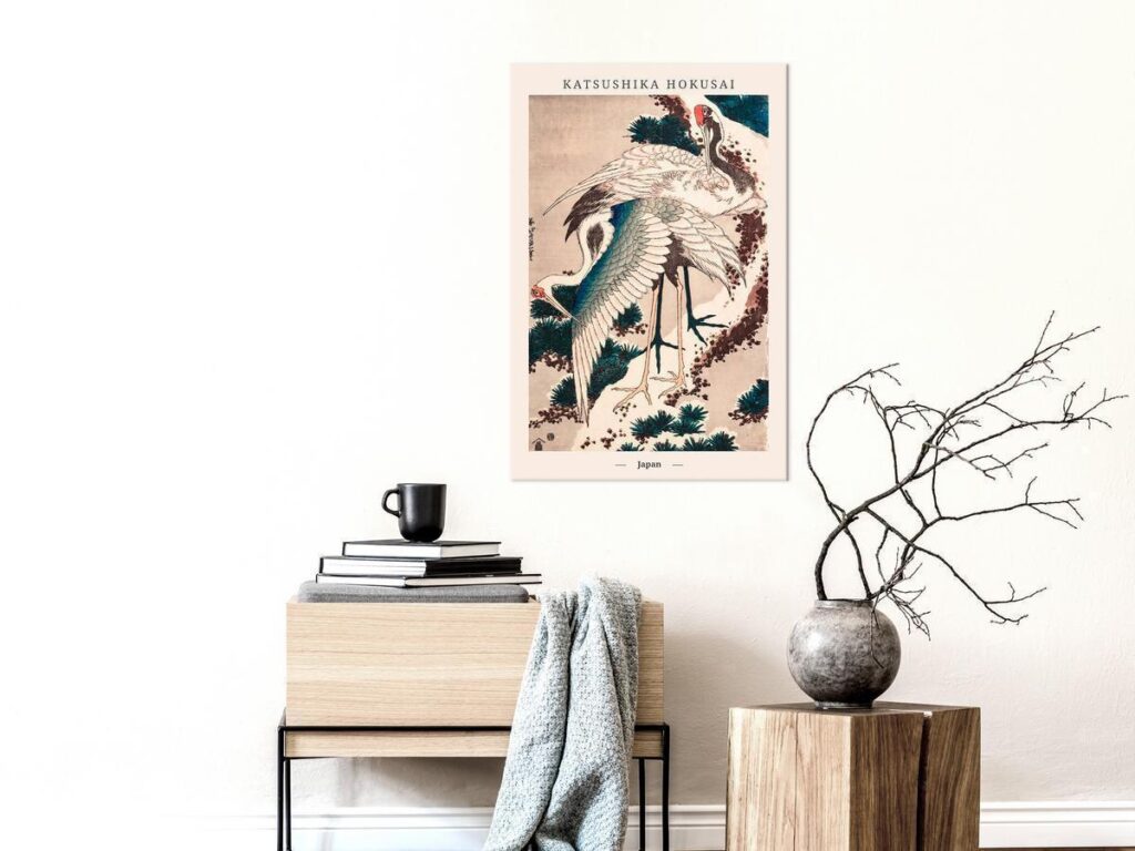 Schilderij - Cranes (1 Part) Vertical