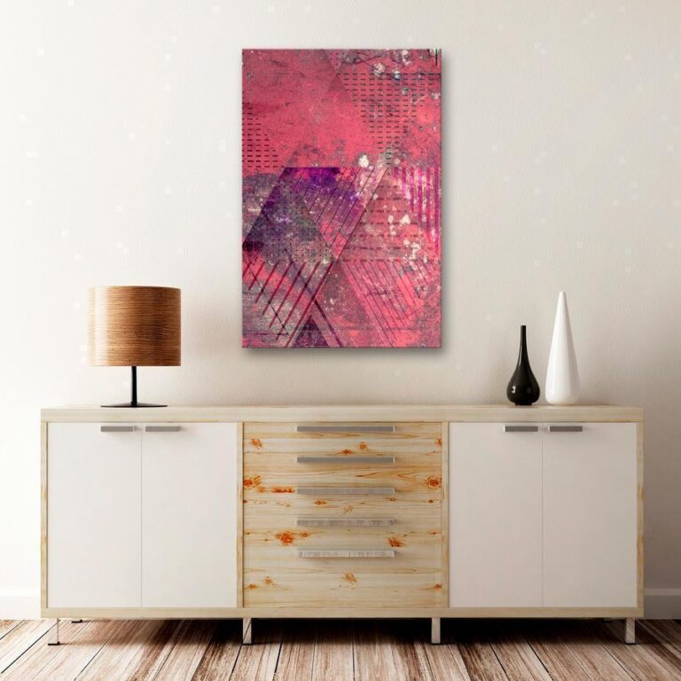 Schilderij - Crimson Abstraction (1 Part) Vertical