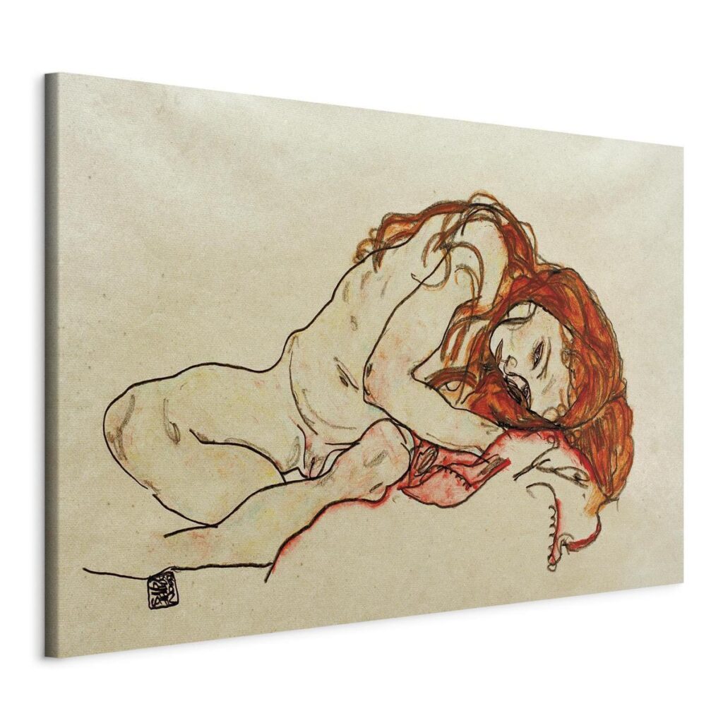 Schilderij - Crouched Girl With Bowed Head - Afbeelding 2