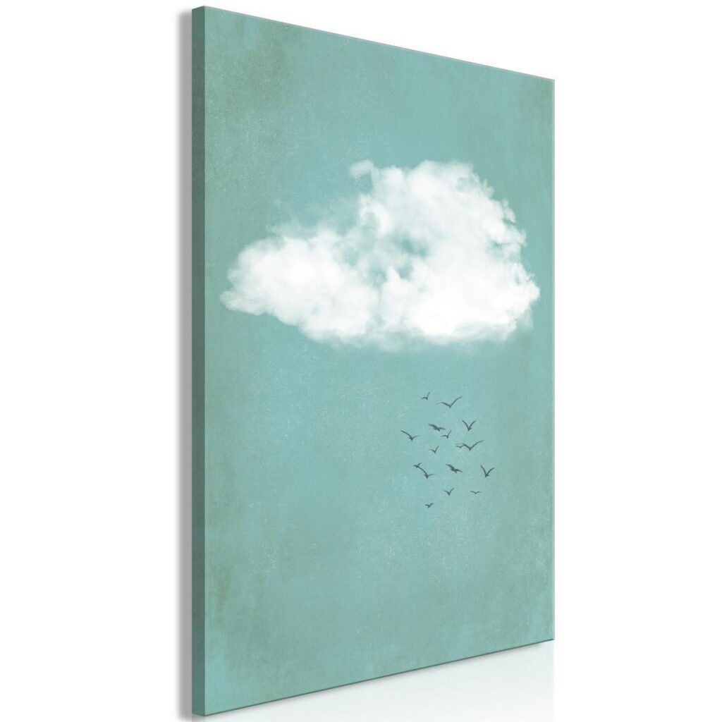 Schilderij - Cumulus and Birds (1 Part) Vertical - Afbeelding 2