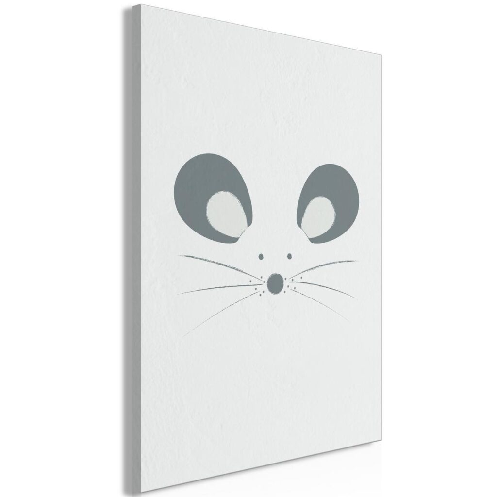Schilderij - Curious Mouse (1 Part) Vertical - Afbeelding 2