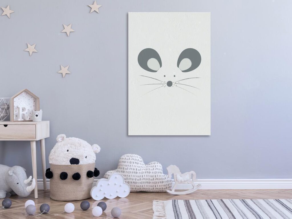 Schilderij - Curious Mouse (1 Part) Vertical