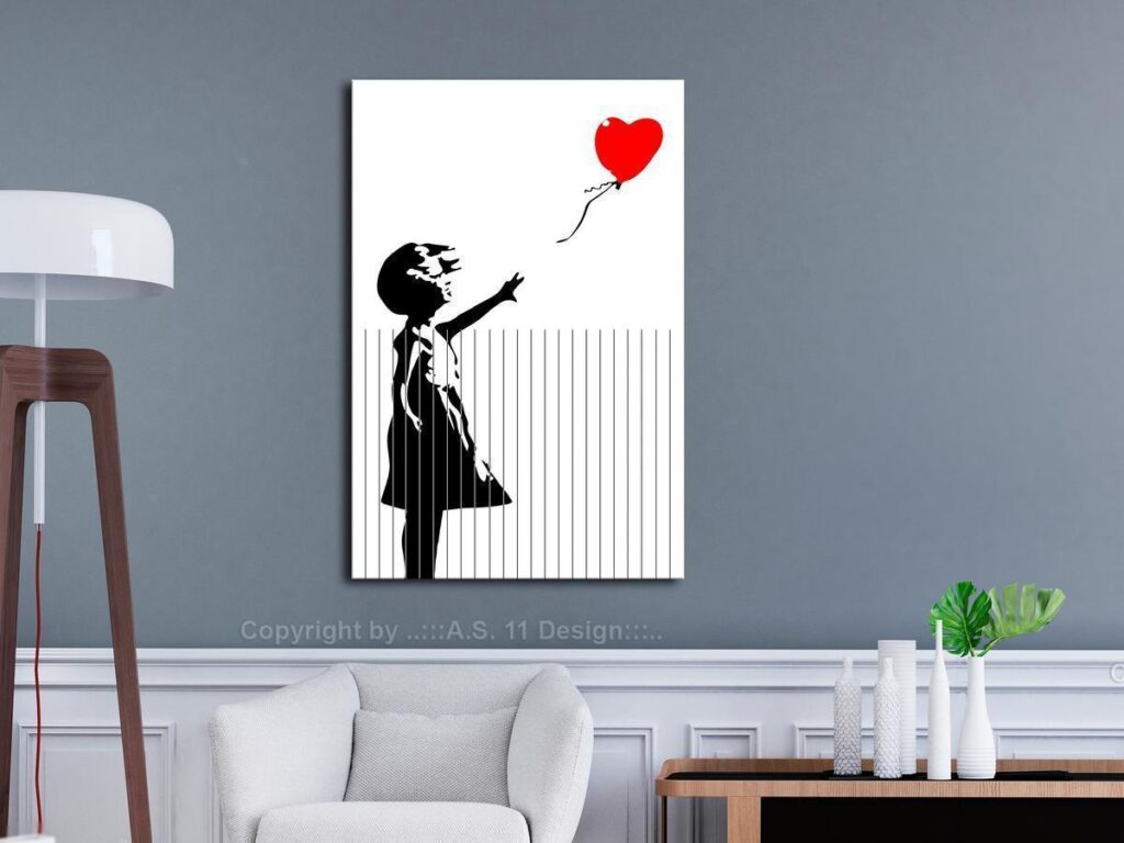 Schilderij - Cut Banksy (1 Part) Vertical