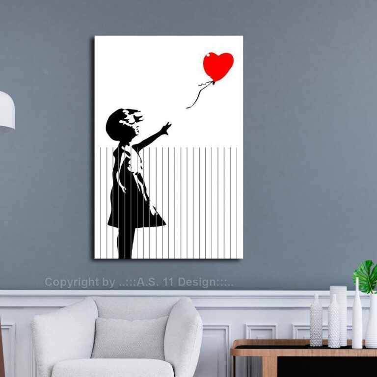 Schilderij - Cut Banksy (1 Part) Vertical