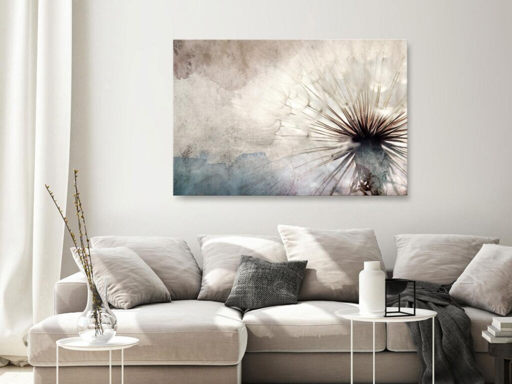 Schilderij - Dandelions in the Clouds (1 Part) Wide - Afbeelding 2