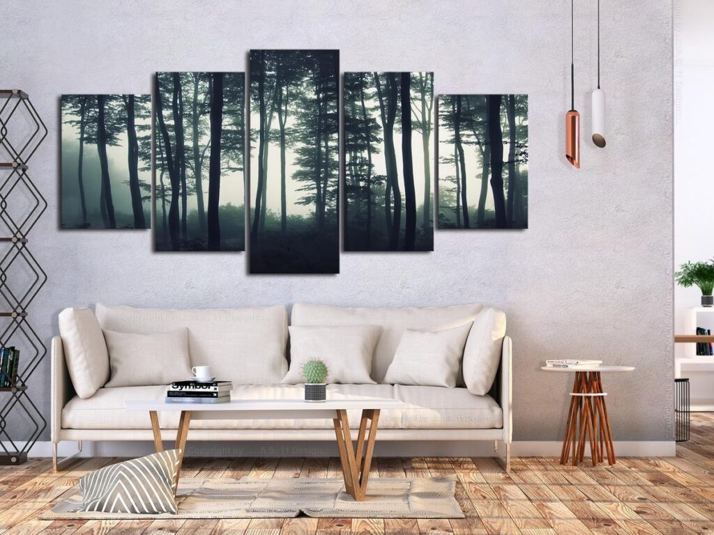 Schilderij - Dark Forest (5 Parts) Wide - Afbeelding 2