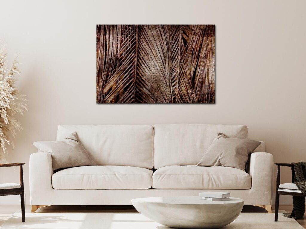 Schilderij - Dark Palms (1 Part) Wide