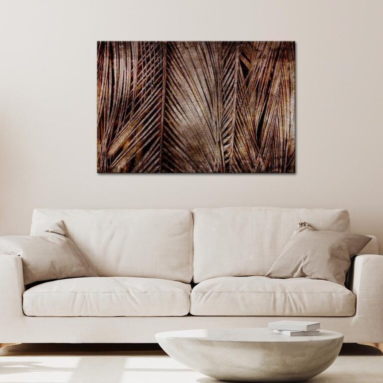 Schilderij - Dark Palms (1 Part) Wide