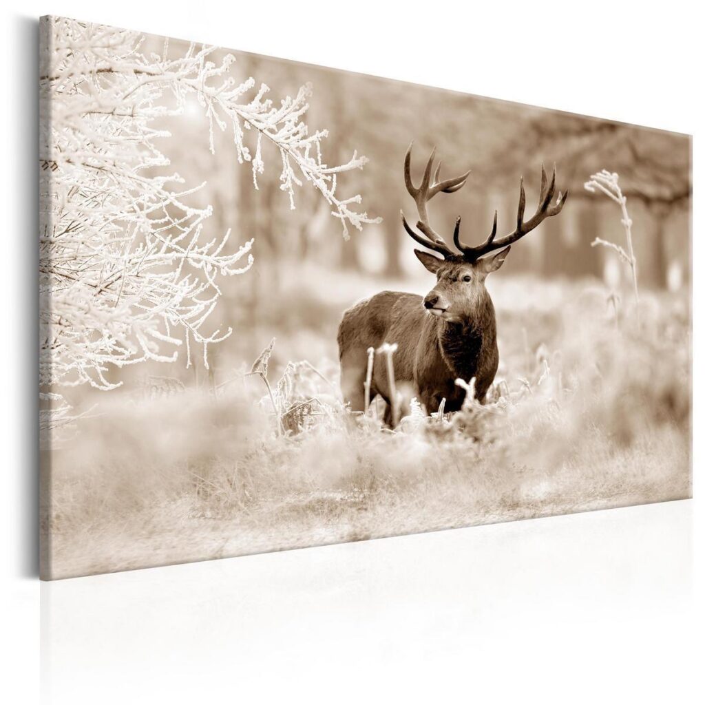 Schilderij - Deer in Sepia - Afbeelding 2