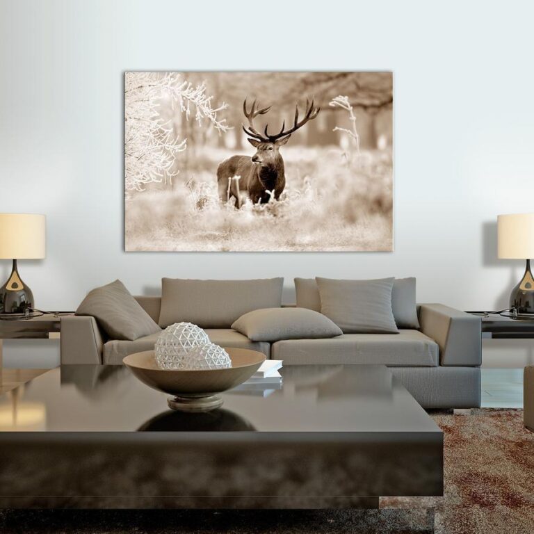 Schilderij - Deer in Sepia