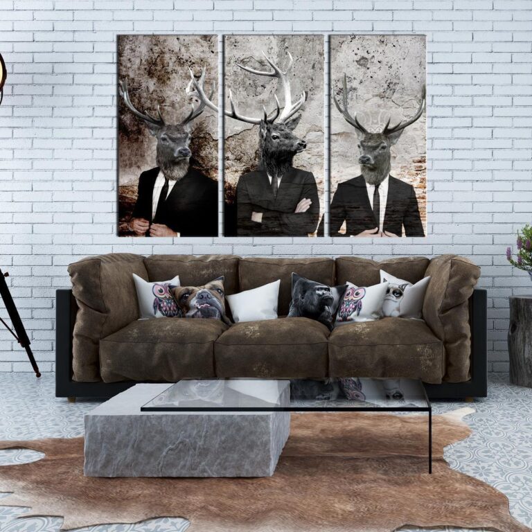 Schilderij - Deer in Suits I