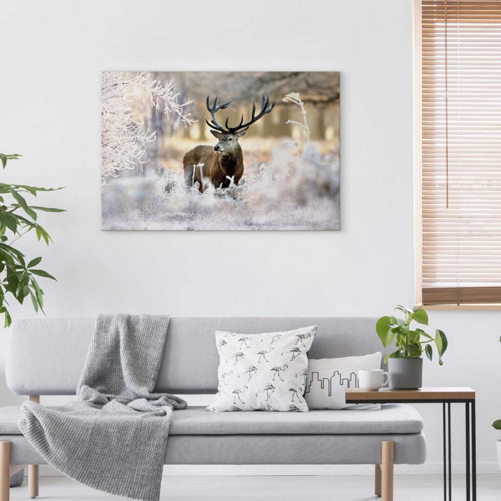 Schilderij - Deer in the Cold - Afbeelding 4