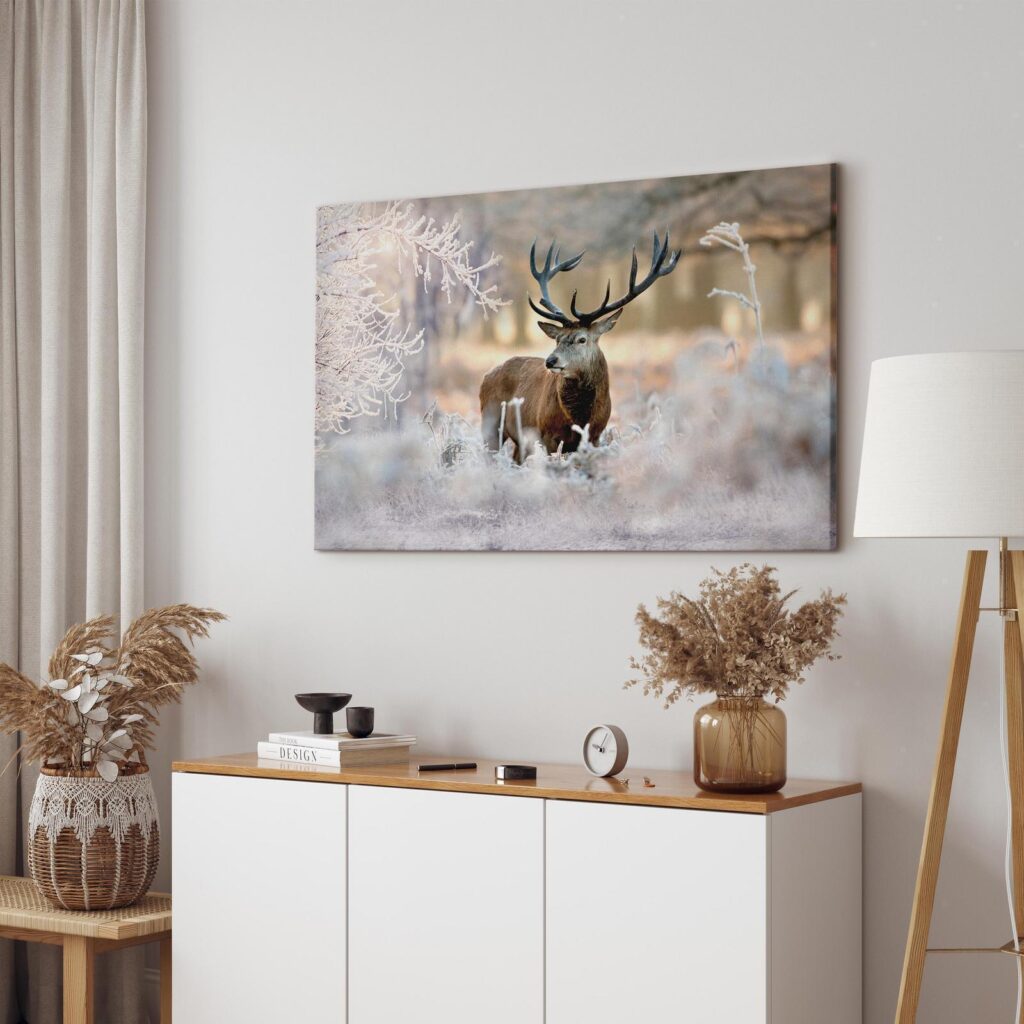 Schilderij - Deer in the Cold - Afbeelding 5