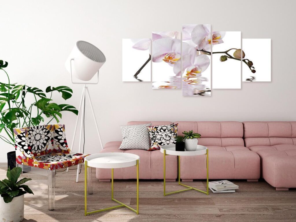 Schilderij - Delightful Orchid (5 Parts) Wide - Afbeelding 2
