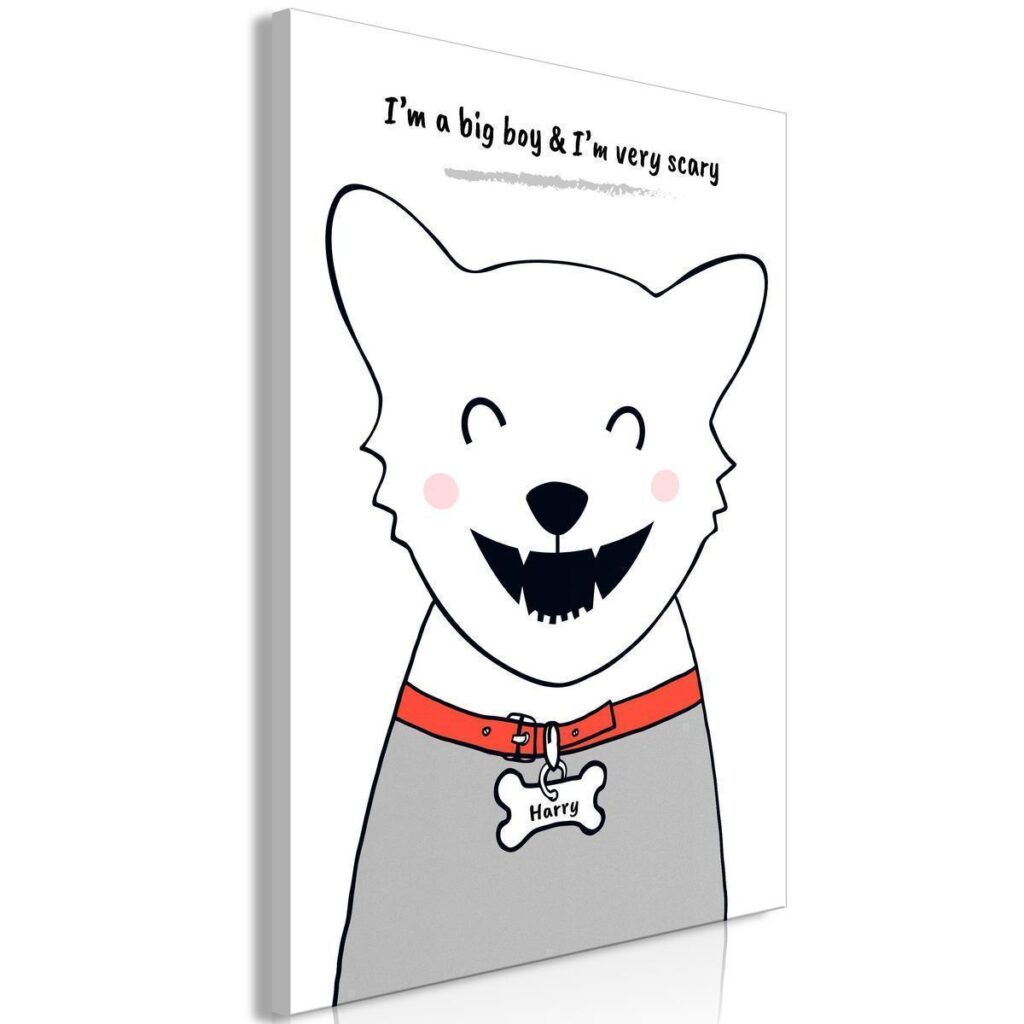 Schilderij - Doggy Harry (1 Part) Vertical - Afbeelding 2